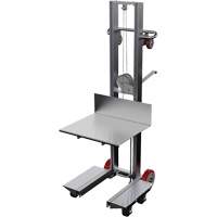 Empileur &agrave; plateforme, M&eacute;canisme Treuil manuel, Capacit&eacute; de 400 lb, Levage max de 60" Planification Entrepots Molloy