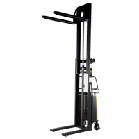 Fork Lift Stacker, Electric Operated, 2000 lbs. Capacity, 118" Max Lift Planification Entrepots Molloy