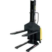 Narrow Mast Powered Lift Stacker, Electric Operated, 1500 lbs. Capacity, 63" Max Lift Planification Entrepots Molloy