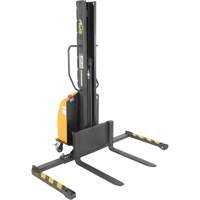 Narrow Mast Powered Lift Stacker, Electric Operated, 1000 lbs. Capacity, 63" Max Lift Planification Entrepots Molloy