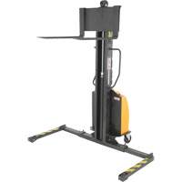 Narrow Mast Powered Lift Stacker, Electric Operated, 1000 lbs. Capacity, 63" Max Lift Planification Entrepots Molloy