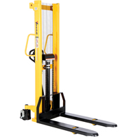 Manual Hydraulic Stacker, Hand Pump Operated, 2000 lbs. Capacity, 63" Max Lift Planification Entrepots Molloy