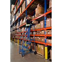 CSA-Certified Rolling Step Ladder, 4 Steps, 22" Step Width, 37" Platform Height, Steel Planification Entrepots Molloy