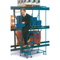 CSA-Certified Rolling Step Ladder, 6 Steps, 22" Step Width, 55" Platform Height, Steel Planification Entrepots Molloy