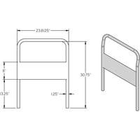 24" Chrome Handle for Platform Truck Planification Entrepots Molloy