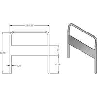 30" Chrome Handle for Platform Truck Planification Entrepots Molloy