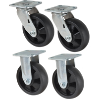 Jeu de roulettes, Fixe/Pivotant, 6" (152,4 mm), Nylon, 2400 lb (1089 kg) Planification Entrepots Molloy