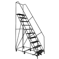 All Directional Ladders, 10 Steps, 24" Step Width, 100" Platform Height, Steel Planification Entrepots Molloy
