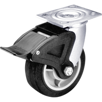 Total Locking Caster, Swivel with Brake, 6" (152.4 mm), Rubber, 450 lbs. (204 kg.) Planification Entrepots Molloy
