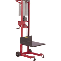 Platform Lift Stacker, Hand Winch Operated, 500 lbs Capacity, 54" Max Lift Planification Entrepots Molloy