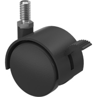Twin Wheel Caster (300/400 Series), Swivel with Brake, 2" (51 mm) Dia., 75 lbs. (34 kg.) Capacity Planification Entrepots Molloy