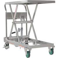 Hydraulic Scissor Lift Table, 31-1/2" L x 19-1/2" W, Stainless Steel, 550 lbs. Capacity Planification Entrepots Molloy