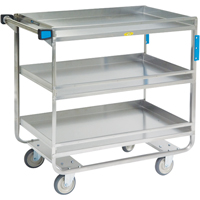 Guard Rail Carts, 3 Tiers, 23" W x 37-1/4" H x 38-5/8" D, 700 lbs. Capacity Planification Entrepots Molloy