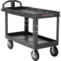 Heavy-Duty Utility Cart, 2 Tiers, 25-1/4" x 33-1/4" x 55", 750 lbs. Capacity Planification Entrepots Molloy
