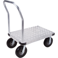Aluminum Platform Truck, 24" W x 36" L, 1200 lbs. Cap., Flat Free Wheels Planification Entrepots Molloy