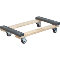 Socle roulant en bois dur &agrave; bouts avec caoutchouc, Cadre en Bois, 18" la x 24" p x 7" h, Capacit&eacute; de 1400 lb Planification Entrepots Molloy