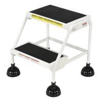 &eacute;chelles Stop-Step, 2 marches, Largeur de la marche 16", Hauteur de la plateforme 18-9/16", Acier Planification Entrepots Molloy