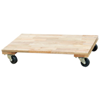 Solid Platform Wood Dolly, Rubber Wheels, 900 lbs. Capacity, 18" W x 30" D x 6" H Planification Entrepots Molloy