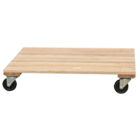 Solid Platform Wood Dolly, Rubber Wheels, 1200 lbs. Capacity, 18" W x 30" D x 7" H Planification Entrepots Molloy