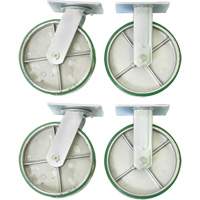 Jeu de roulettes de 8" pour chariots &agrave; plateforme Planification Entrepots Molloy