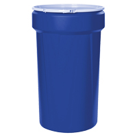 Nestable Polyethylene Drum, 55 US gal (45 imp. gal.), Open Top, Blue MO764 | Planification Entrepots Molloy