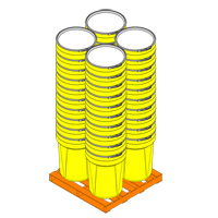 Nestable Polyethylene Drum, 30 US gal (25 imp. gal.), Open Top, Yellow MO767 | Planification Entrepots Molloy