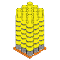 Nestable Polyethylene Drum, 14 US gal (11.7 imp. gal.), Open Top, Yellow MO769 | Planification Entrepots Molloy
