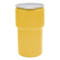 Nestable Polyethylene Drum, 14 US gal (11.7 imp. gal.), Open Top, Yellow MO769 | Planification Entrepots Molloy