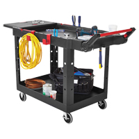 Chariot utilitaire robuste et polyvalent, 2 tiers, 25-1/5" x 36" x 51-1/2", Capacit&eacute; 500 lb Planification Entrepots Molloy