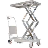Manual Hydraulic Scissor Lift Table, 35-1/2" L x 20" W, Partial Stainless Steel, 800 lbs. Capacity Planification Entrepots Molloy
