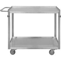 Industrial Grade Shelf Cart, 2 Tiers, 22-1/2" W x 34" H x 42-7/16" D, 600 lbs. Capacity Planification Entrepots Molloy