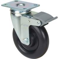 Caster, Swivel with Brake, 5" (127 mm), Polyolefin, 250 lbs. (113.4 kg) MP580 | Planification Entrepots Molloy