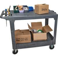 Chariot utilitaire pour l'entretien avec tablette plate, 2 tiers, 25-1/4" x 32-1/4" x 44", Capacit&eacute; 550 lb Planification Entrepots Molloy
