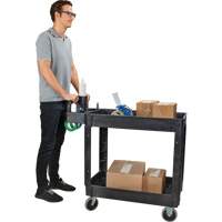 Utility Cart, 2 Tiers, 17-1/8" x 33-1/2" x 37-5/8", 550 lbs. Capacity Planification Entrepots Molloy