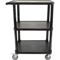 Utility Cart with Flat Shelf, 3 Tiers, 18-1/8" x 37-3/8" x 27-3/4", 330 lbs. Capacity Planification Entrepots Molloy