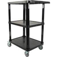 Utility Cart with Flat Shelf, 3 Tiers, 18-1/8" x 37-3/8" x 27-3/4", 330 lbs. Capacity Planification Entrepots Molloy