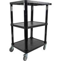 Utility Cart with Flat Shelf, 3 Tiers, 18-1/8" x 37-3/8" x 27-3/4", 330 lbs. Capacity Planification Entrepots Molloy