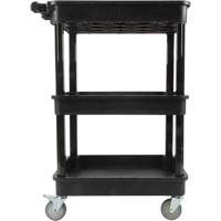 Utility Cart with Deep Lip Shelf, 3 Tiers, 19" x 39-1/2" x 28-1/4", 330 lbs. Capacity Planification Entrepots Molloy