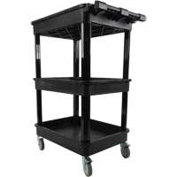 Utility Cart with Deep Lip Shelf, 3 Tiers, 19" x 39-1/2" x 28-1/4", 330 lbs. Capacity Planification Entrepots Molloy