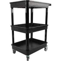 Utility Cart with Deep Lip Shelf, 3 Tiers, 19" x 39-1/2" x 28-1/4", 330 lbs. Capacity Planification Entrepots Molloy