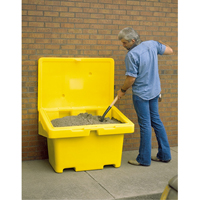 Salt Sand Container SOS™, With Hasp, 42" x 29" x 30", 11 cu. Ft., Yellow ND702 | Planification Entrepots Molloy