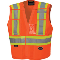 6930 Drop Shoulder Tear-Away Safety Vest, High Visibility Orange, Large/X-Large, Polyester Planification Entrepots Molloy