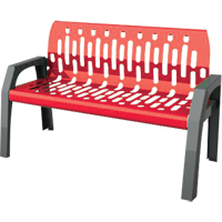 Bancs Stream, Acier, 48" lo x 25" la x 34" h, Rouge Planification Entrepots Molloy