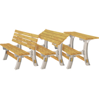 Basics<sup>®</sup> Flip Top Park Bench / Table, Plastic, 96" L x 26" W x 34" H, Sand NJ438 | Planification Entrepots Molloy