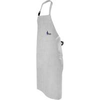 Leather Welding Apron, Bib, 52" L, Pearl Grey Planification Entrepots Molloy