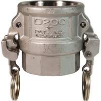 Coupleur &agrave; came et cannelure EZ Boss-Lock, Acier inoxydable, Type D, 1", NPT femelle, 250 PSI Planification Entrepots Molloy