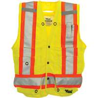 Veste de s&eacute;curit&eacute; pour arpenteur, Jaune lime haute visibilit&eacute;, Grand, Polyester Planification Entrepots Molloy