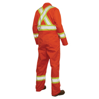 Unlined Safety Coveralls, Large, High Visibility Orange Planification Entrepots Molloy