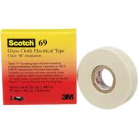 Scotch&reg; Glass Cloth Tape, 19 mm (3/4") W x 20 m (66') L, 7 mils, White Planification Entrepots Molloy