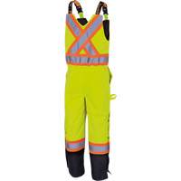 5041BB Pantalon &agrave; bretelles matelass&eacute; imperm&eacute;able, Polyester, Grand, Jaune lime haute visibilit&eacute; Planification Entrepots Molloy